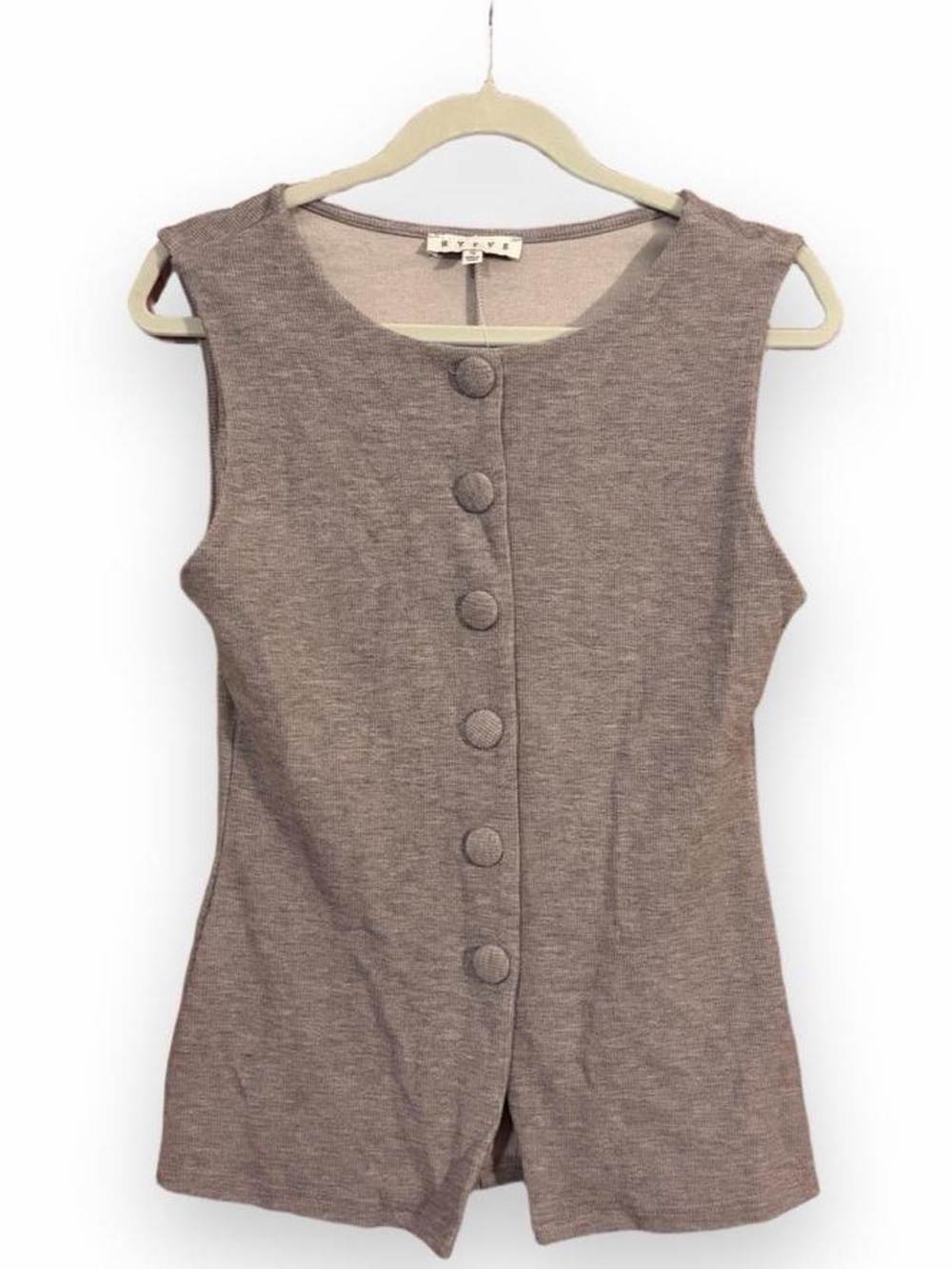 Sleeveless Button-Front Knit Top